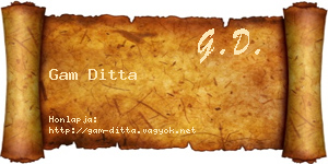 Gam Ditta névjegykártya